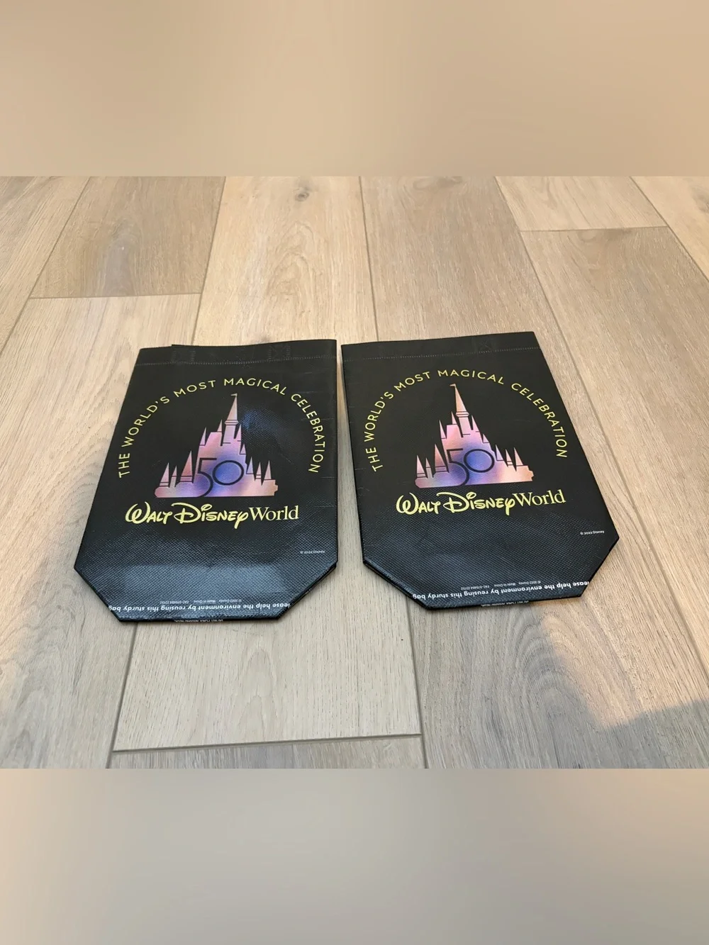 Set of Two Disney Black Halloween Trick-or-Treat Bag 50th Anniversary